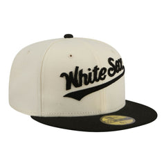 Chicago White Sox Two-Tone Stitch 59FIFTY Fitted Hat - Cream | New Era