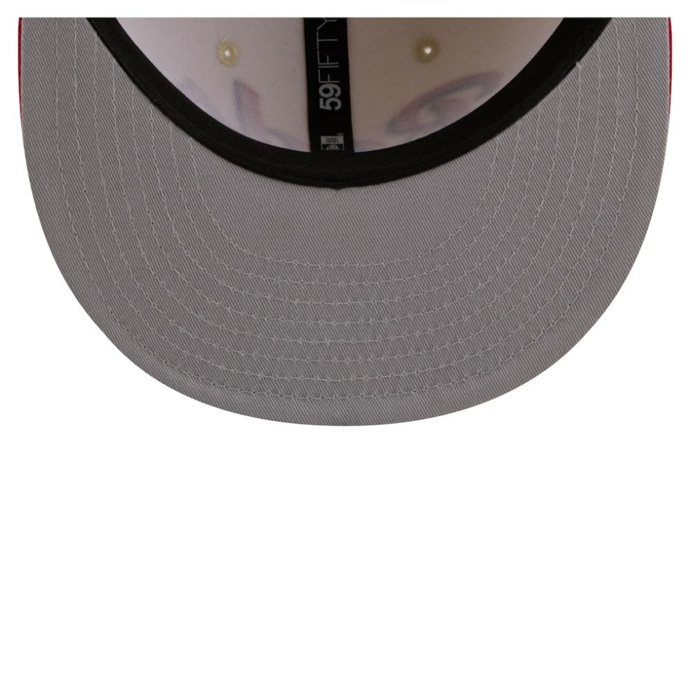 Cincinnati Reds Two-Tone Stitch 59FIFTY Fitted Hat - Cream | New Era