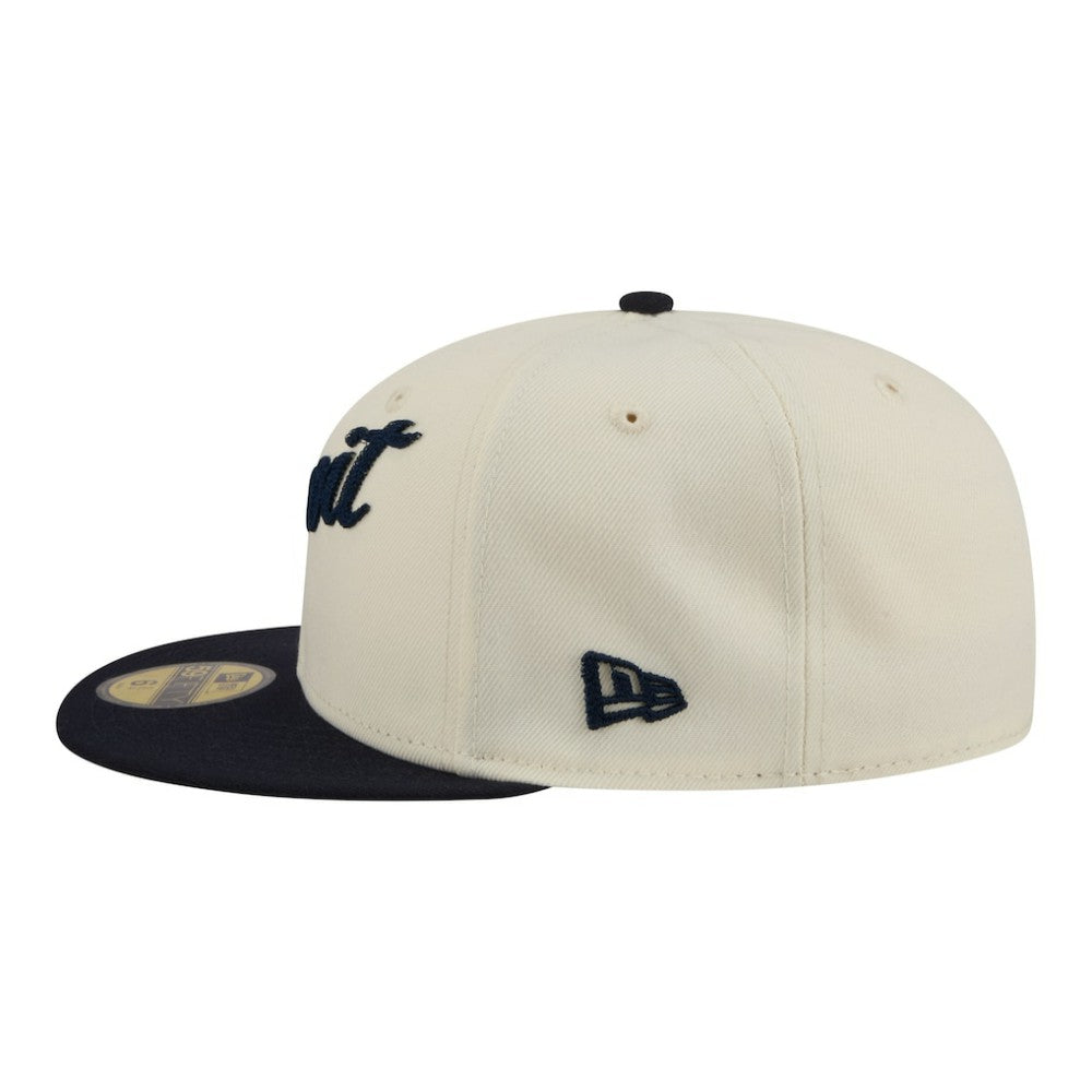 Detroit Tigers Two-Tone Stitch 59FIFTY Fitted Hat - Cream | New Era