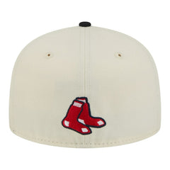 Boston Red Sox Two-Tone Stitch 59FIFTY Fitted Hat - Cream | New Era