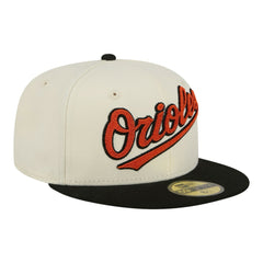 Baltimore Orioles Two-Tone Stitch 59FIFTY Fitted Hat - Cream | New Era