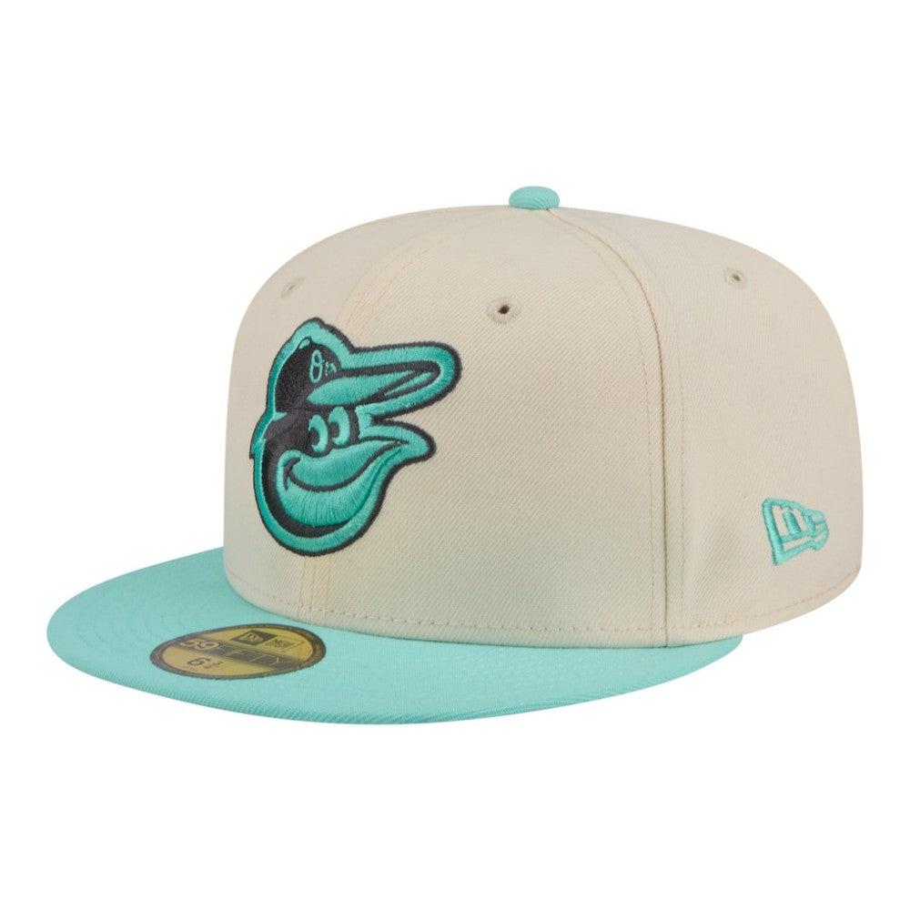 Baltimore Orioles Two-Tone Color Pack 59FIFTY Fitted Hat - Light Beige/Turquoise | New Era