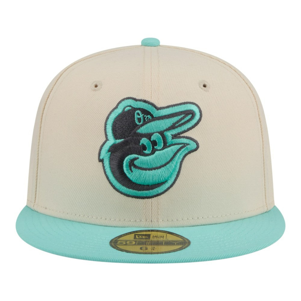 Baltimore Orioles Two-Tone Color Pack 59FIFTY Fitted Hat - Light Beige/Turquoise | New Era
