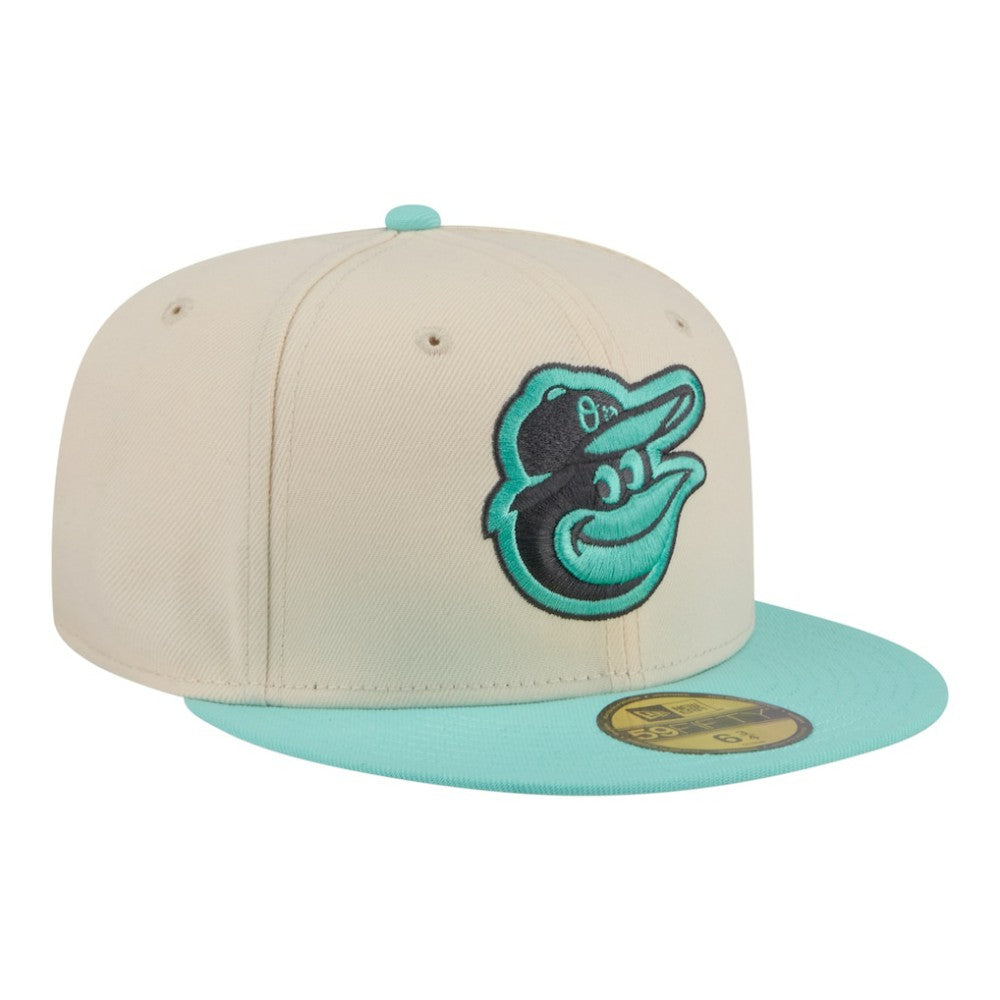 Baltimore Orioles Two-Tone Color Pack 59FIFTY Fitted Hat - Light Beige/Turquoise | New Era
