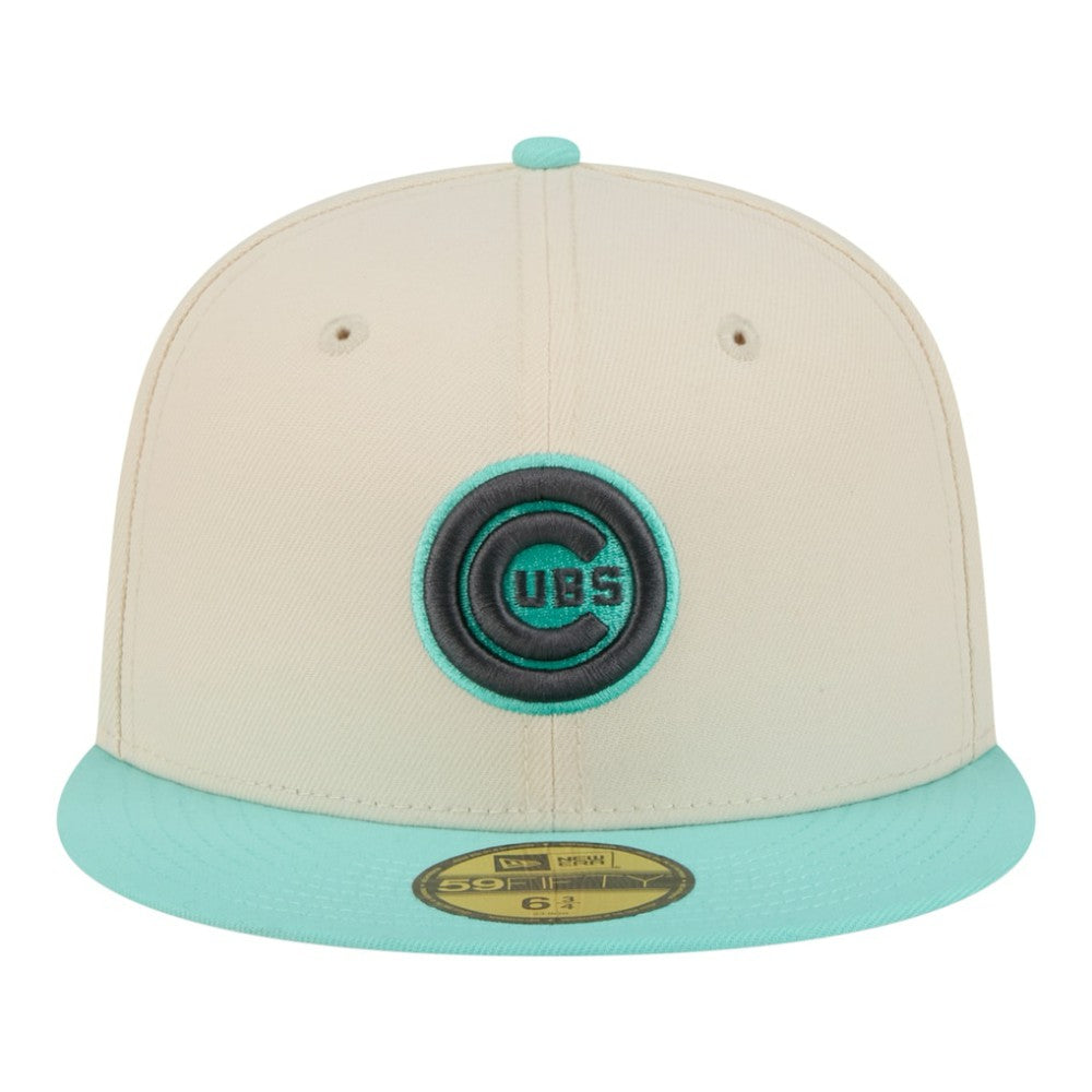 Chicago Cubs Two-Tone Color Pack 59FIFTY Fitted Hat - Light Beige/Turquoise | New Era