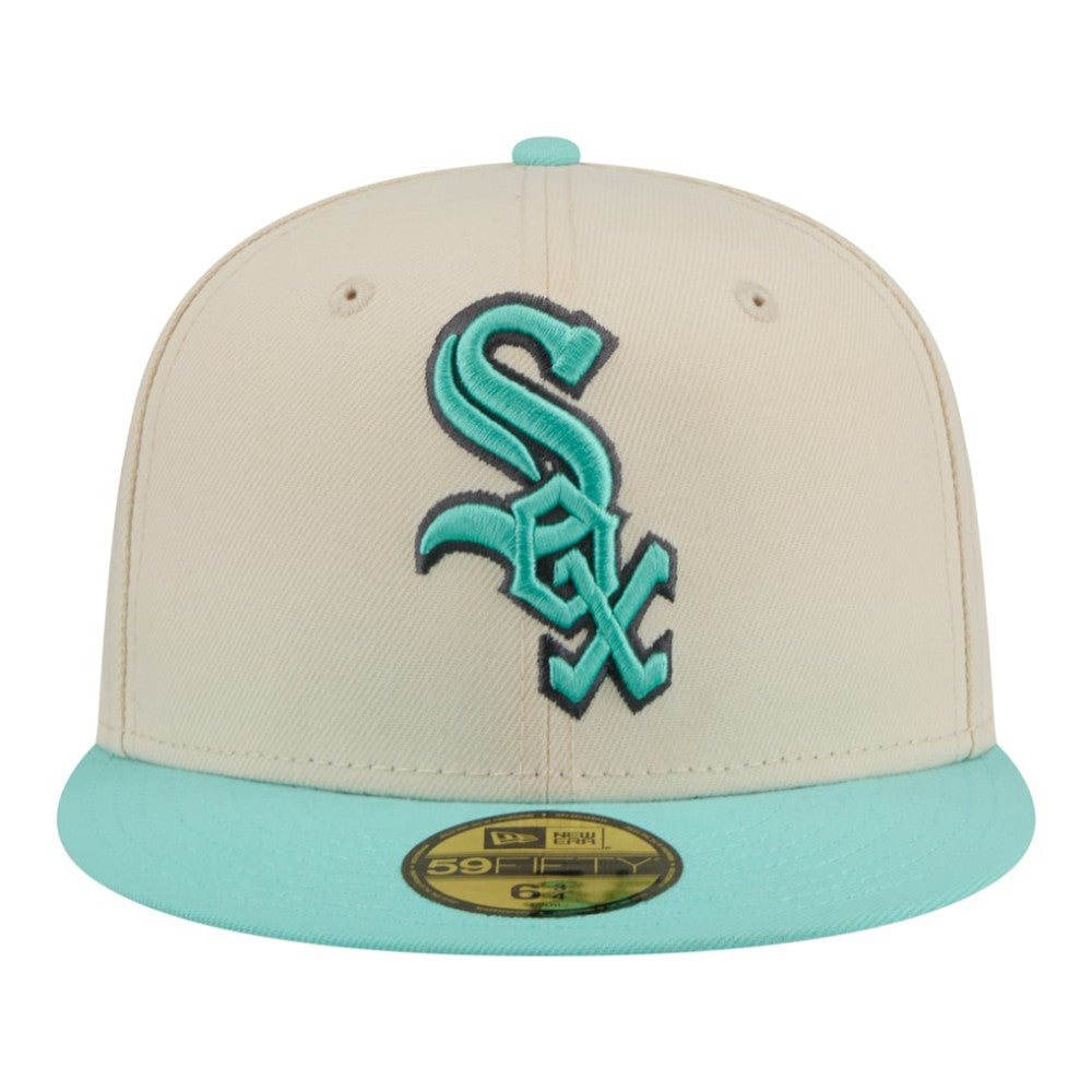 Chicago White Sox Two-Tone Color Pack 59FIFTY Fitted Hat - Light Beige/Turquoise | New Era