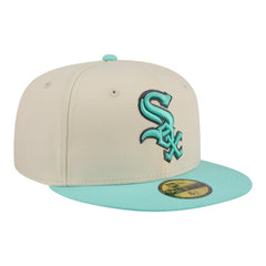 Chicago White Sox Two-Tone Color Pack 59FIFTY Fitted Hat - Light Beige/Turquoise | New Era