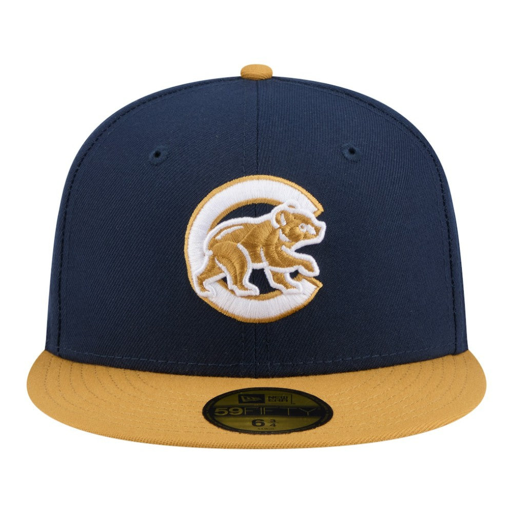 Chicago Cubs Two-Tone Color Pack 59FIFTY Fitted Hat - Navy/Khaki | New Era