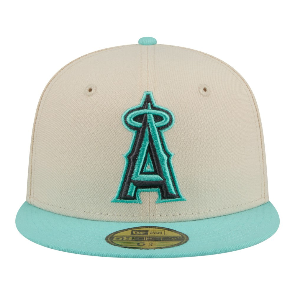 Los Angeles Angels Two-Tone Color Pack 59FIFTY Fitted Hat - Light Beige/Turquoise | New Era