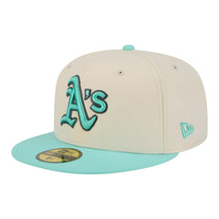 Athletics Two-Tone Color Pack 59FIFTY Fitted Hat - Light Beige/Turquoise | New Era