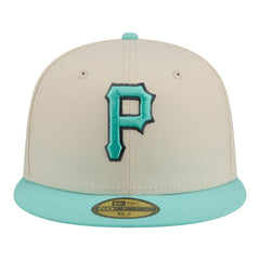 Pittsburgh Pirates Two-Tone Color Pack 59FIFTY Fitted Hat - Light Beige/Turquoise | New Era