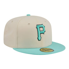 Pittsburgh Pirates Two-Tone Color Pack 59FIFTY Fitted Hat - Light Beige/Turquoise | New Era