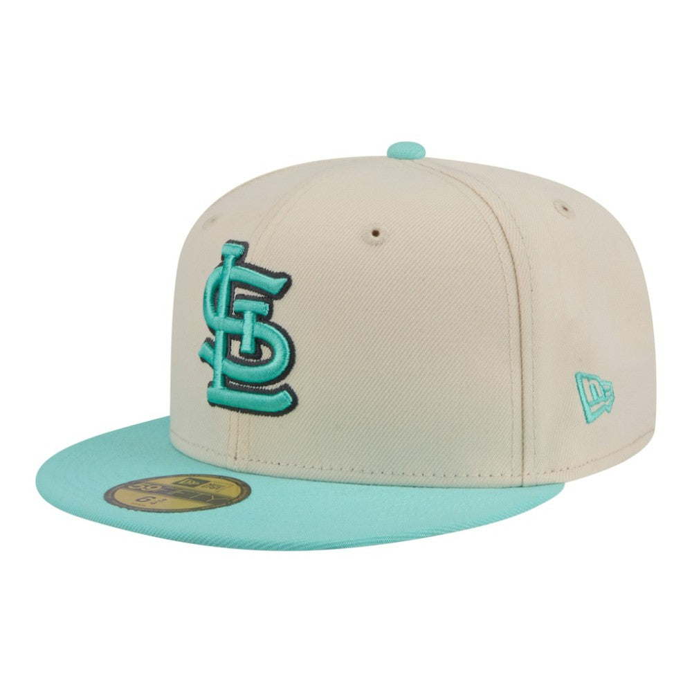 St. Louis Cardinals Two-Tone Color Pack 59FIFTY Fitted Hat - Light Beige/Turquoise | New Era