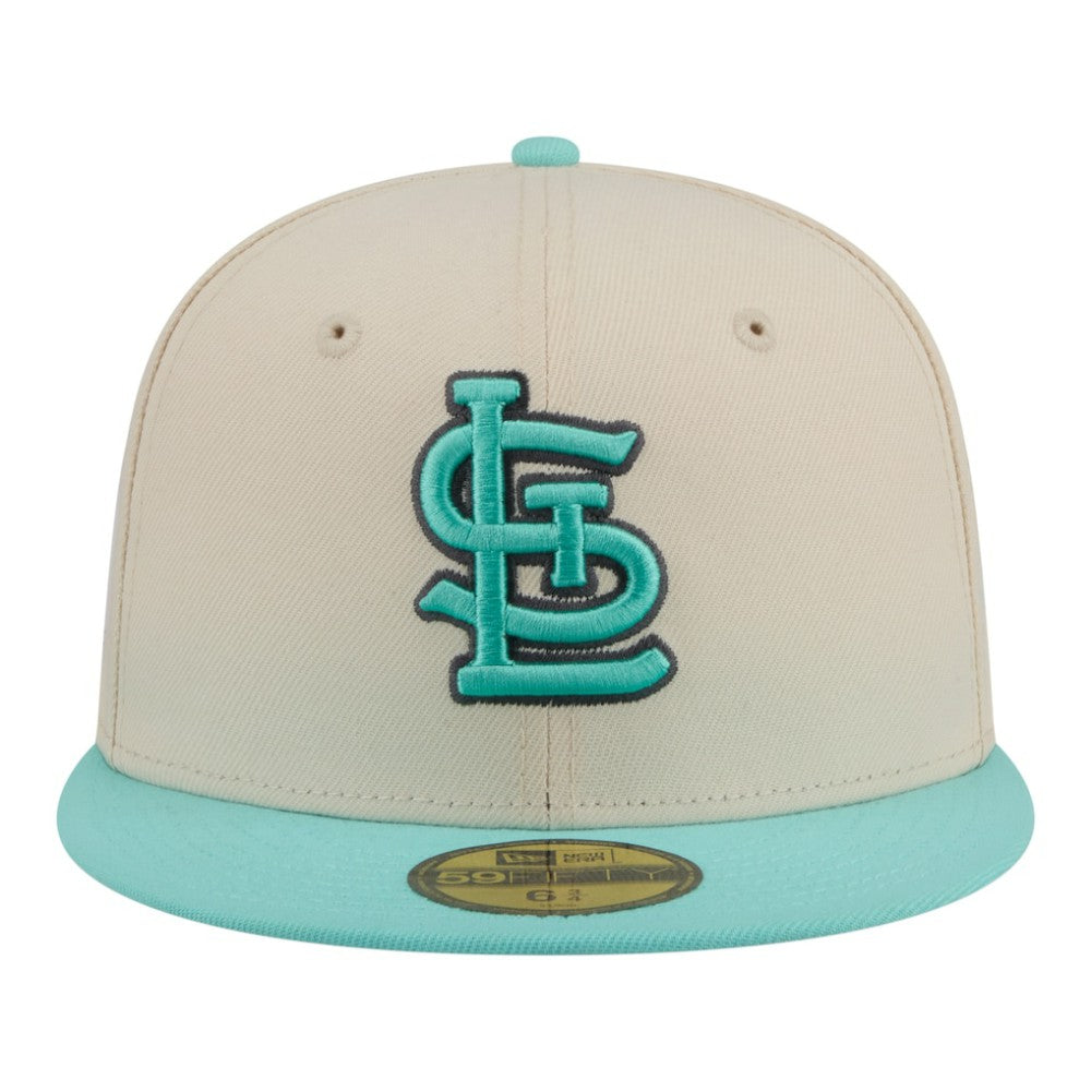 St. Louis Cardinals Two-Tone Color Pack 59FIFTY Fitted Hat - Light Beige/Turquoise | New Era