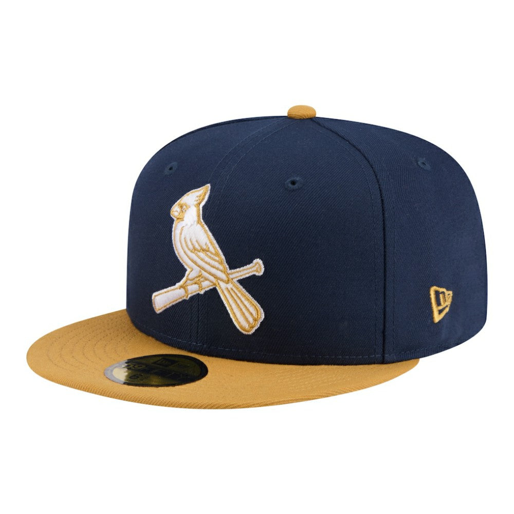 St. Louis Cardinals Two-Tone Color Pack 59FIFTY Fitted Hat - Navy/Khaki | New Era
