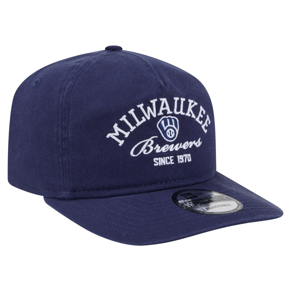 Milwaukee Brewers Stacked 19TWENTY Adjustable Hat - Navy | New Era