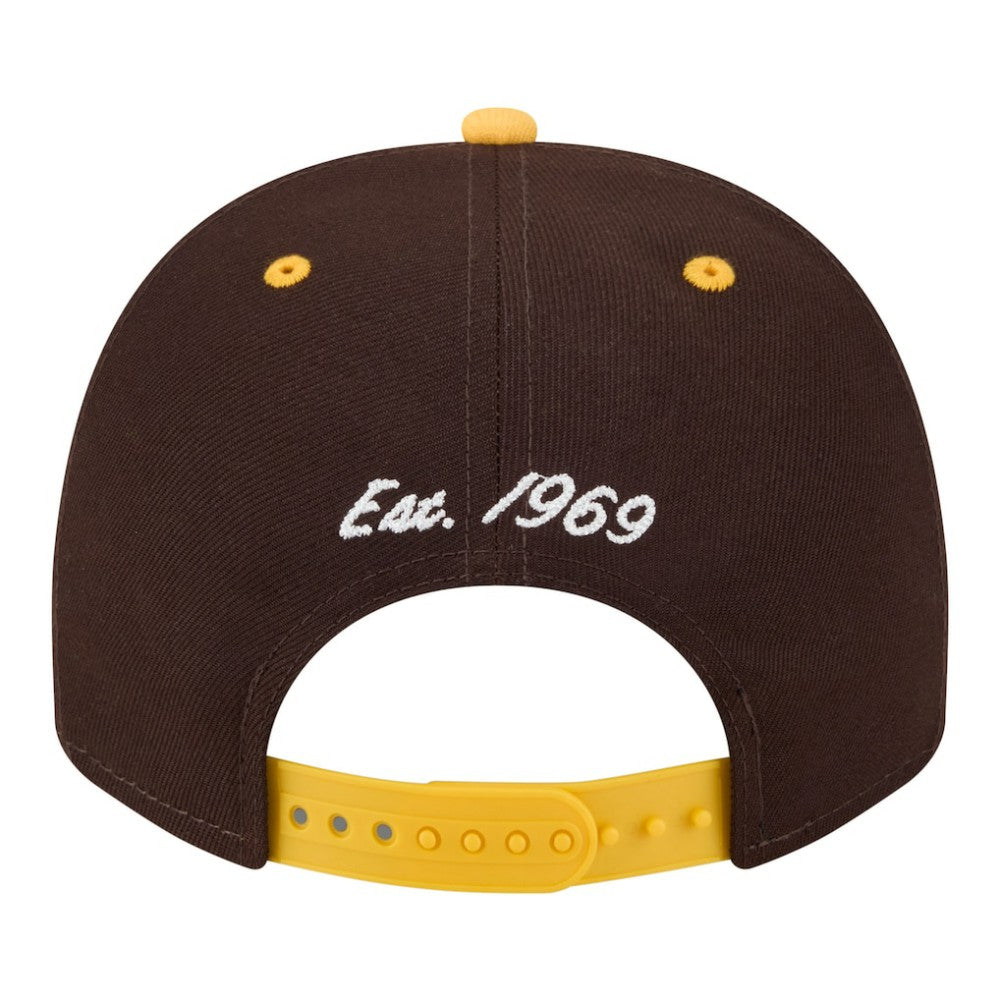 San Diego Padres Arched A-Frame 9FIFTY Adjustable Hat - Brown/Gold | New Era