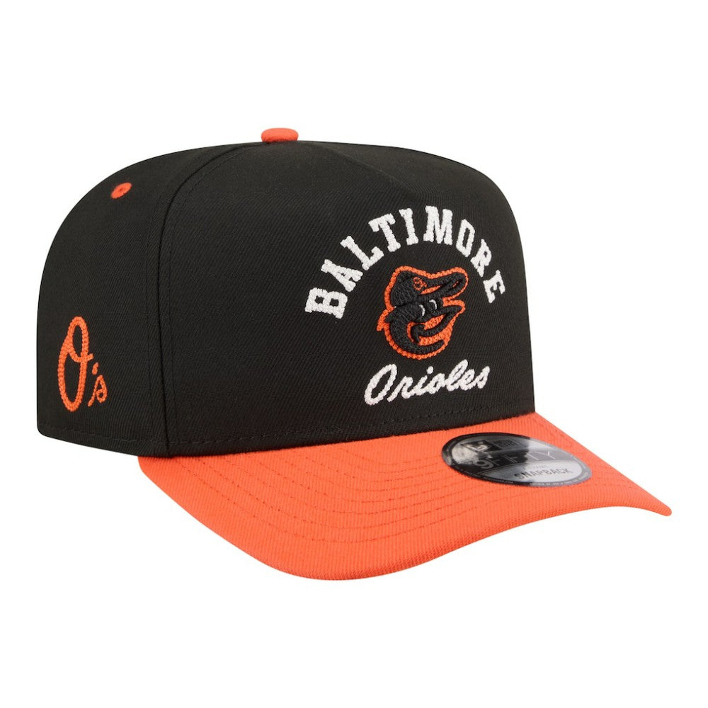 Baltimore Orioles Arched A-Frame 9FIFTY Adjustable Hat - Black/Orange | New Era