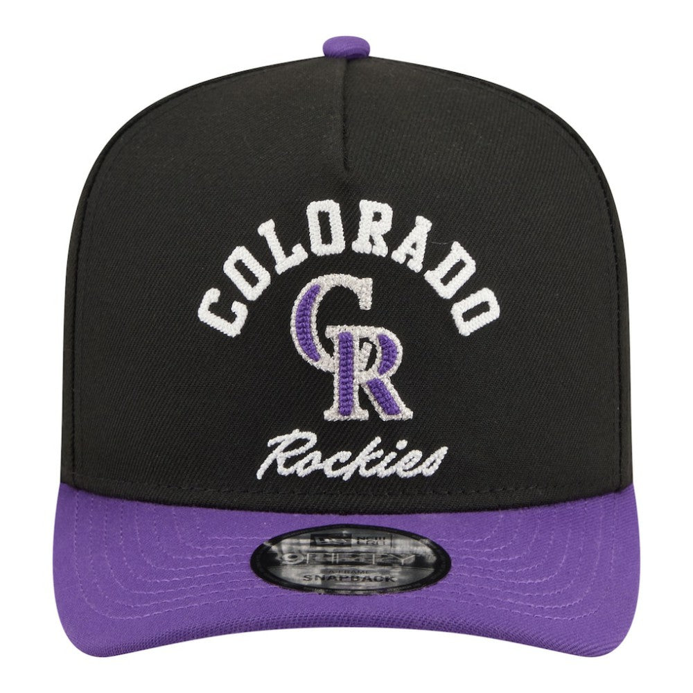 Colorado Rockies Arched A-Frame 9FIFTY Adjustable Hat - Black/Purple | New Era