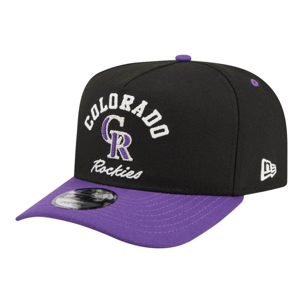 Colorado Rockies Arched A-Frame 9FIFTY Adjustable Hat - Black/Purple | New Era