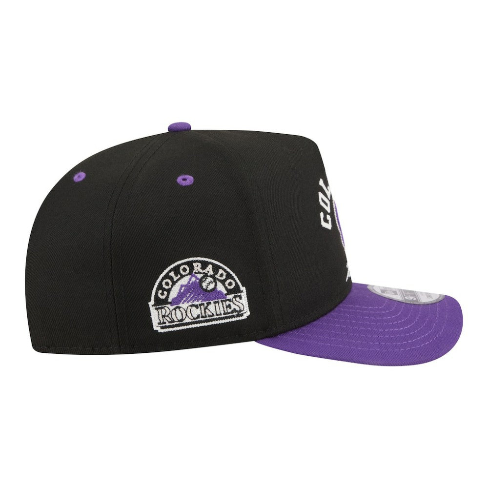 Colorado Rockies Arched A-Frame 9FIFTY Adjustable Hat - Black/Purple | New Era
