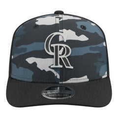Colorado Rockies Tonal Camo 9SEVENTY Stretch-Snap Hat - Black | New Era
