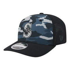 Seattle Mariners Tonal Camo 9SEVENTY Stretch-Snap Hat - Black | New Era