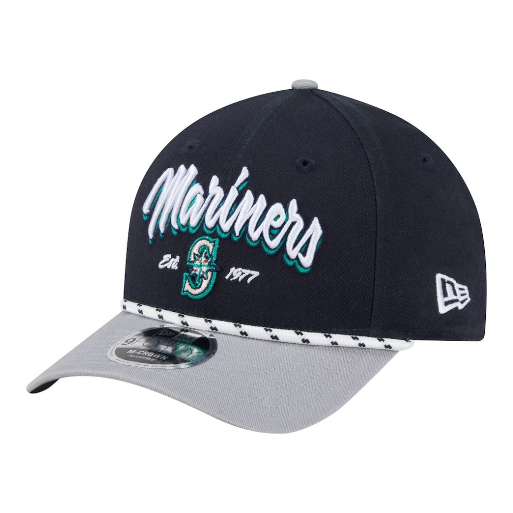 Seattle Mariners Team Loyal 9FORTY M-Crown Adjustable Hat - Navy/Gray | New Era