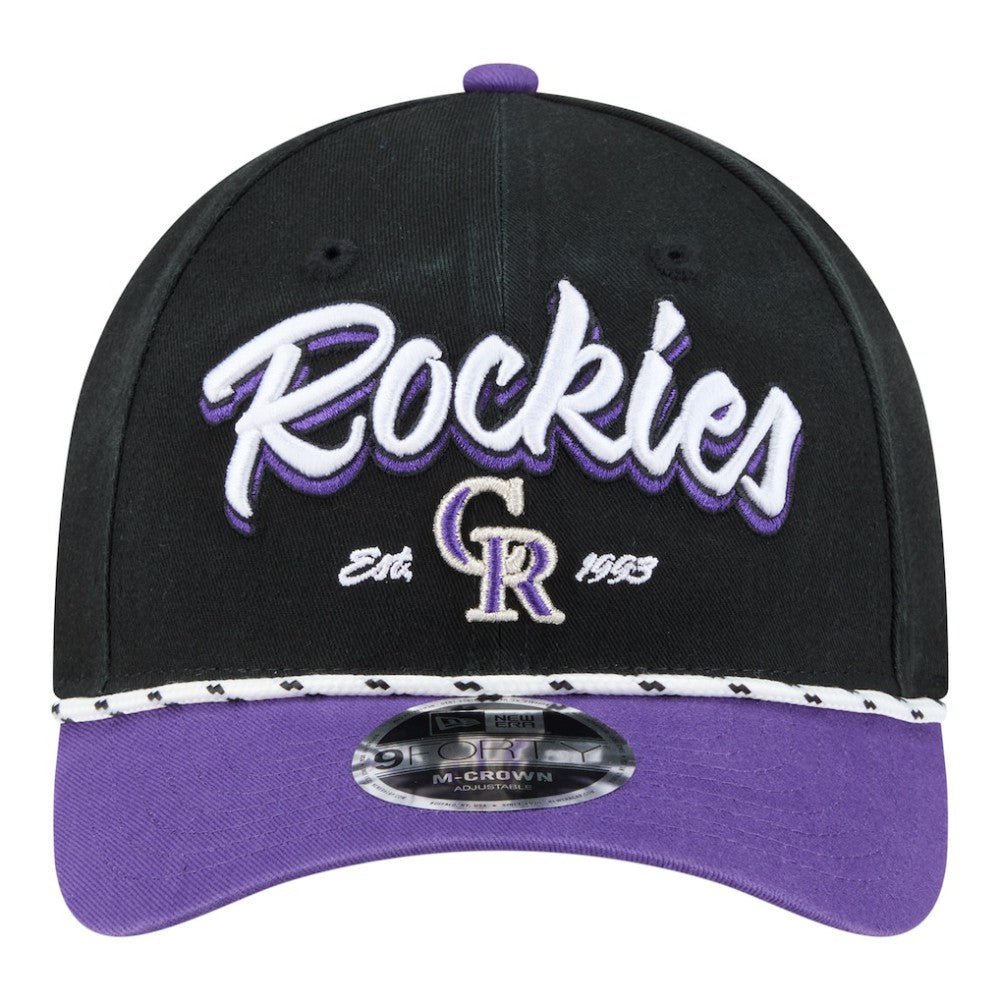 Colorado Rockies Team Loyal 9FORTY M-Crown Adjustable Hat - Black/Purple | New Era