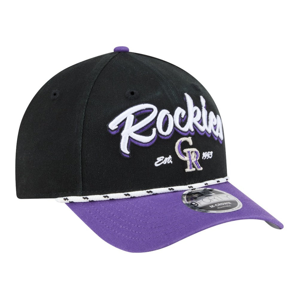Colorado Rockies Team Loyal 9FORTY M-Crown Adjustable Hat - Black/Purple | New Era
