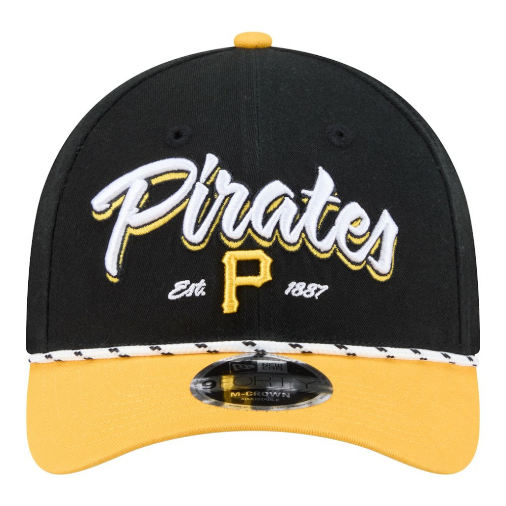 Pittsburgh Pirates Team Loyal 9FORTY M-Crown Adjustable Hat - Black/Gold | New Era