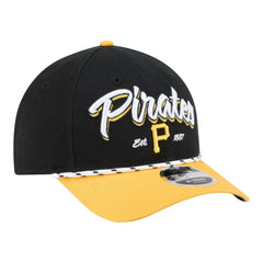 Pittsburgh Pirates Team Loyal 9FORTY M-Crown Adjustable Hat - Black/Gold | New Era