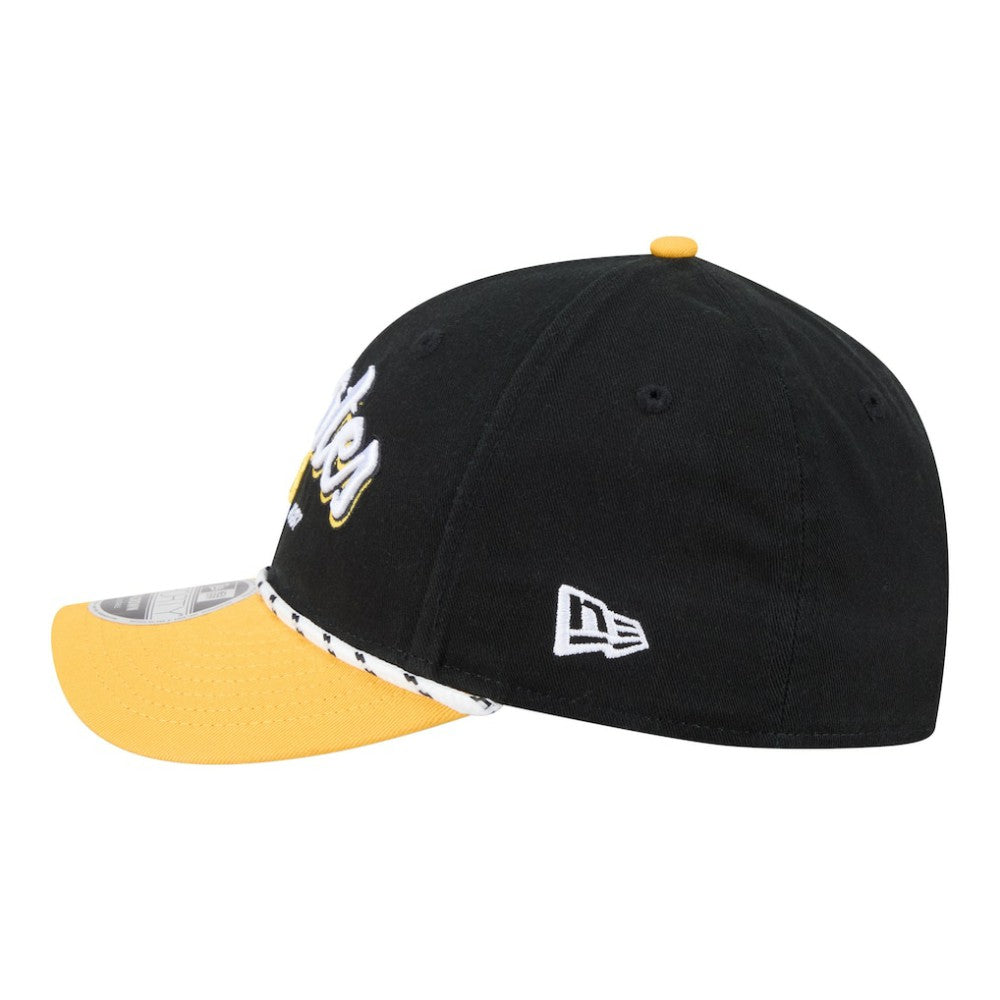 Pittsburgh Pirates Team Loyal 9FORTY M-Crown Adjustable Hat - Black/Gold | New Era