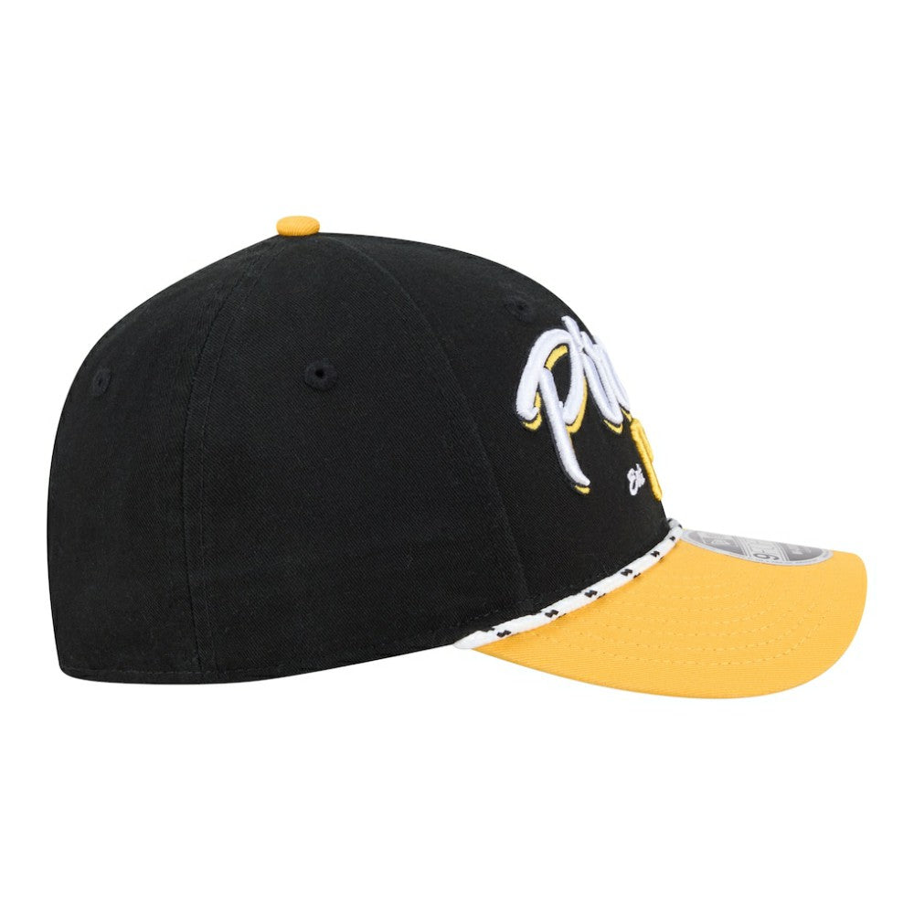 Pittsburgh Pirates Team Loyal 9FORTY M-Crown Adjustable Hat - Black/Gold | New Era
