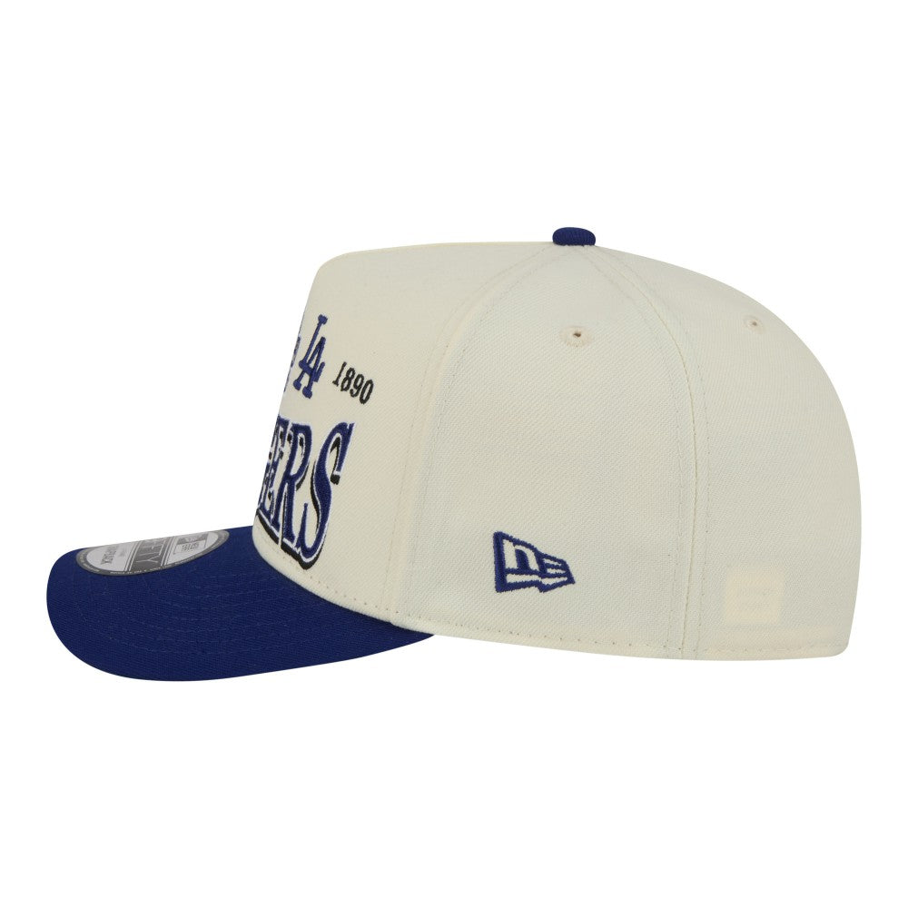 Los Angeles Dodgers Throwback Tri-Hit A-Frame 9FIFTY Adjustable Hat - Cream | New Era