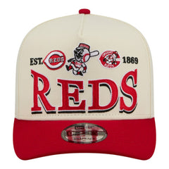Cincinnati Reds Throwback Tri-Hit A-Frame 9FIFTY Adjustable Hat - Cream | New Era