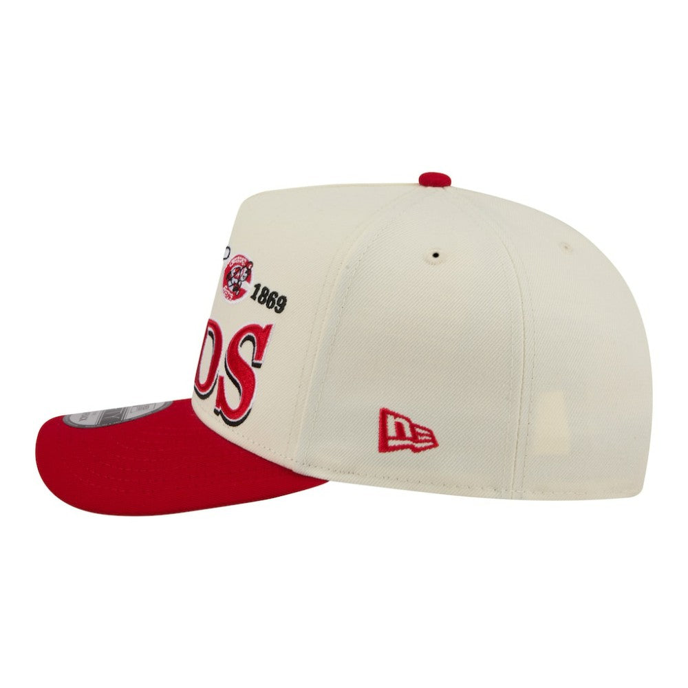 Cincinnati Reds Throwback Tri-Hit A-Frame 9FIFTY Adjustable Hat - Cream | New Era