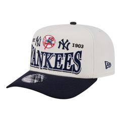 New York Yankees Throwback Tri-Hit A-Frame 9FIFTY Adjustable Hat - Cream | New Era