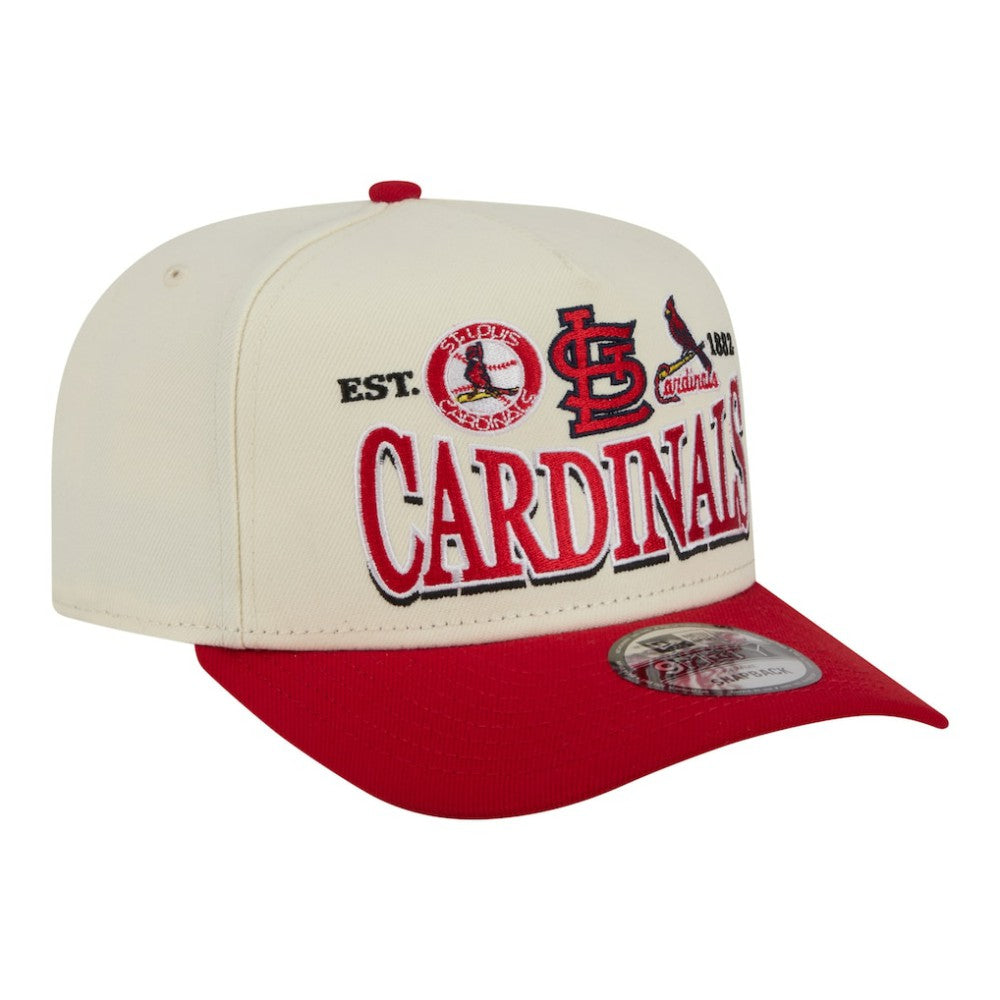 St. Louis Cardinals Throwback Tri-Hit A-Frame 9FIFTY Adjustable Hat - Cream | New Era