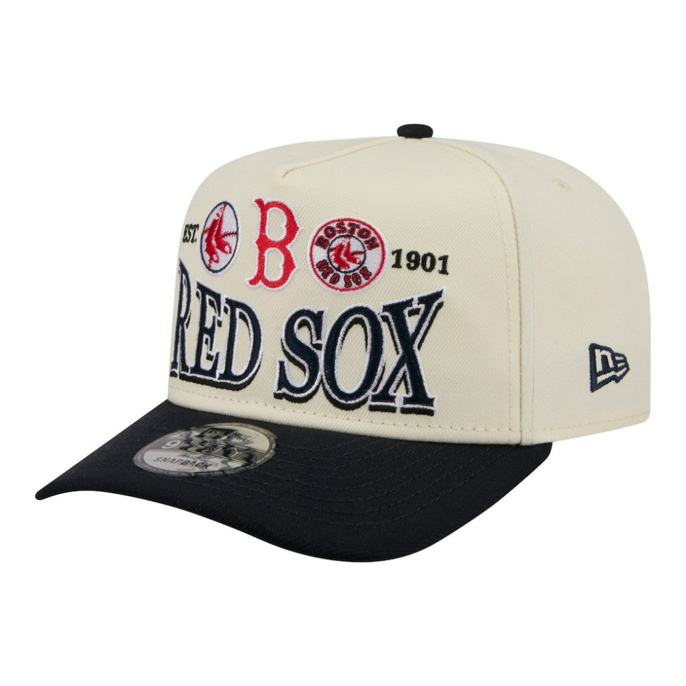 Boston Red Sox Throwback Tri-Hit A-Frame 9FIFTY Adjustable Hat - Cream | New Era