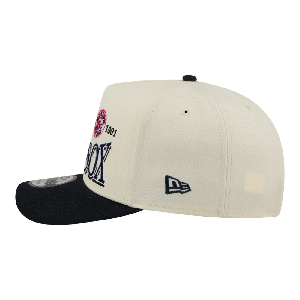 Boston Red Sox Throwback Tri-Hit A-Frame 9FIFTY Adjustable Hat - Cream | New Era