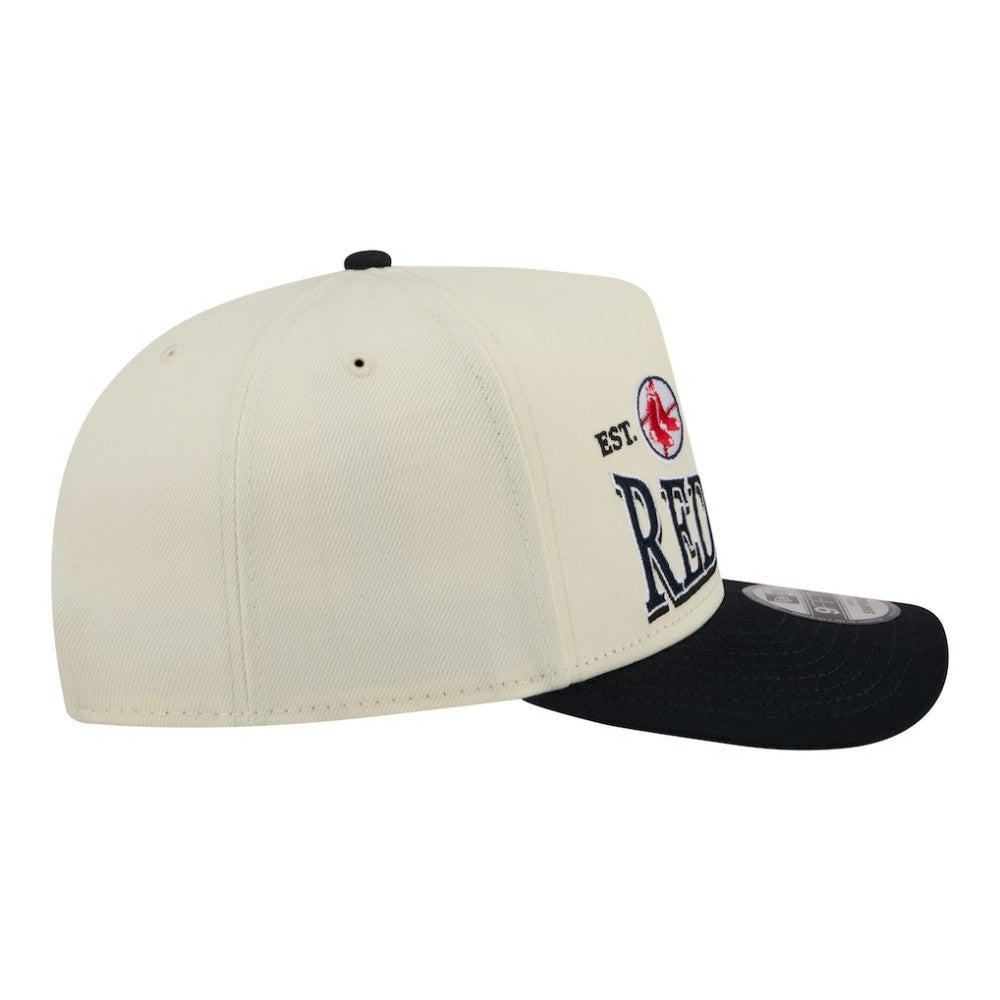Boston Red Sox Throwback Tri-Hit A-Frame 9FIFTY Adjustable Hat - Cream | New Era
