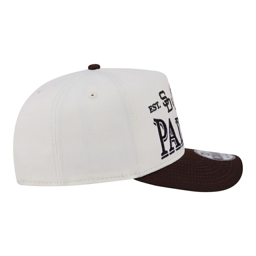 San Diego Padres Throwback Tri-Hit A-Frame 9FIFTY Adjustable Hat - Cream | New Era