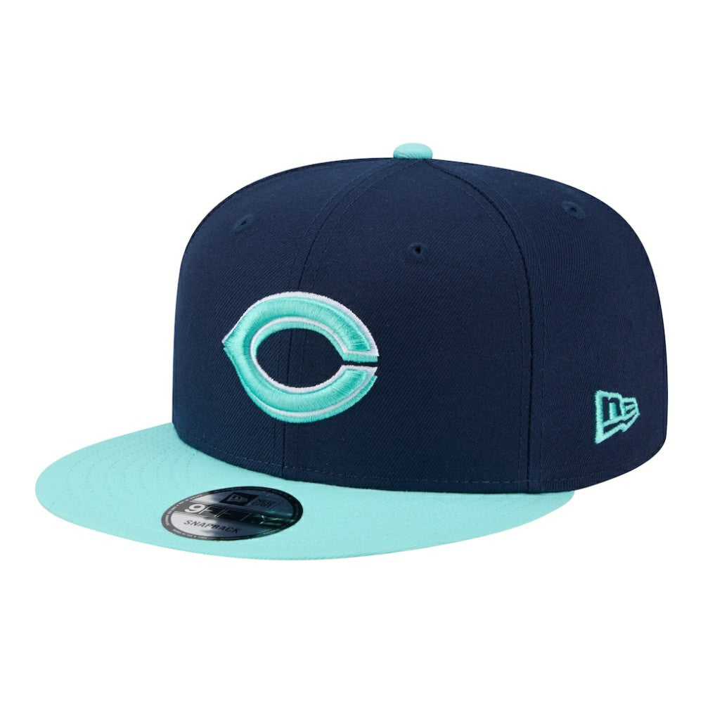 Cincinnati Reds 2-Tone Color Pack 9FIFTY Snapback Hat - Navy/Turquoise | New Era