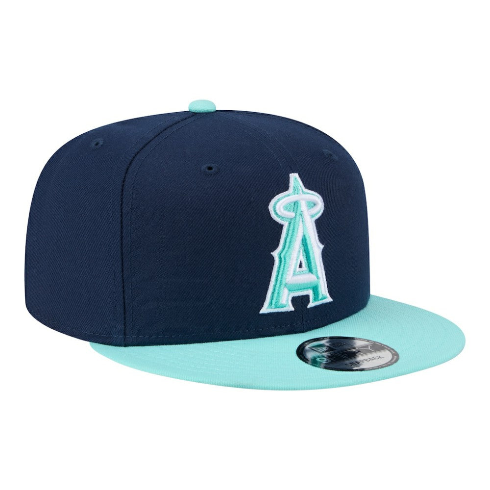 Los Angeles Angels Two-Tone Color Pack 9FIFTY Snapback Hat - Navy/Turquoise | New Era
