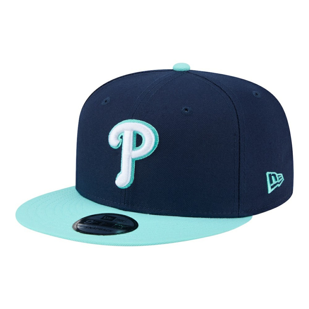 Philadelphia Phillies Two-Tone Color Pack 9FIFTY Snapback Hat - Navy/Turquoise | New Era