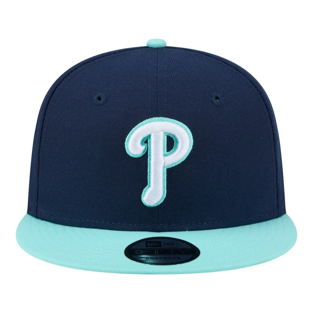 Philadelphia Phillies Two-Tone Color Pack 9FIFTY Snapback Hat - Navy/Turquoise | New Era