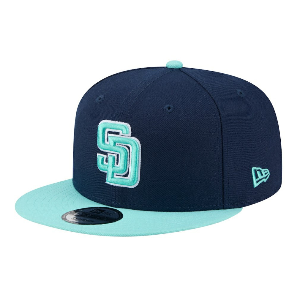 San Diego Padres 2-Tone Color Pack 9FIFTY Snapback Hat - Navy/Turquoise | New Era