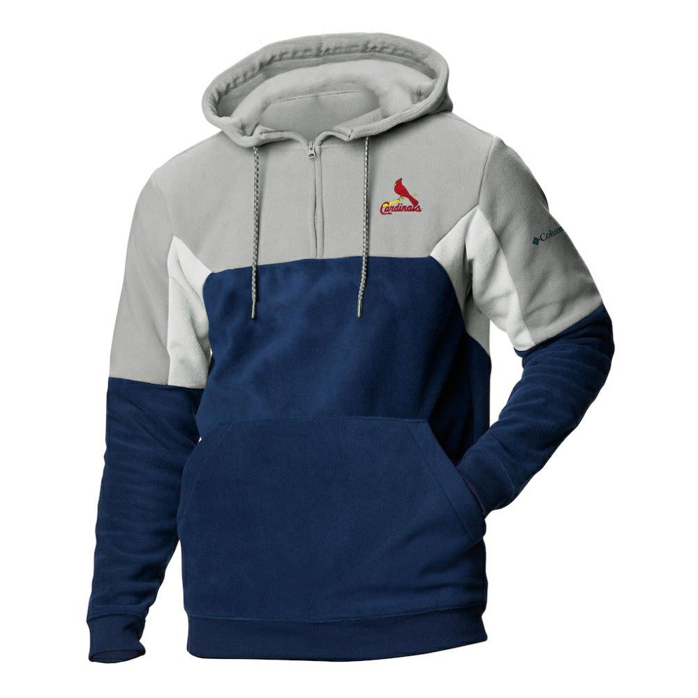 St. Louis Cardinals Men's Lodge Fleece Quarter-Zip Hoodie - Navy | Columbia