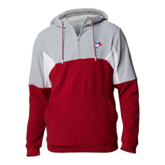 Toronto Blue Jays Men's Lodge Fleece Quarter-Zip Hoodie - Red | Columbia